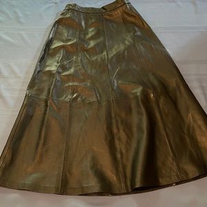 Vintage Long Leather Skirt